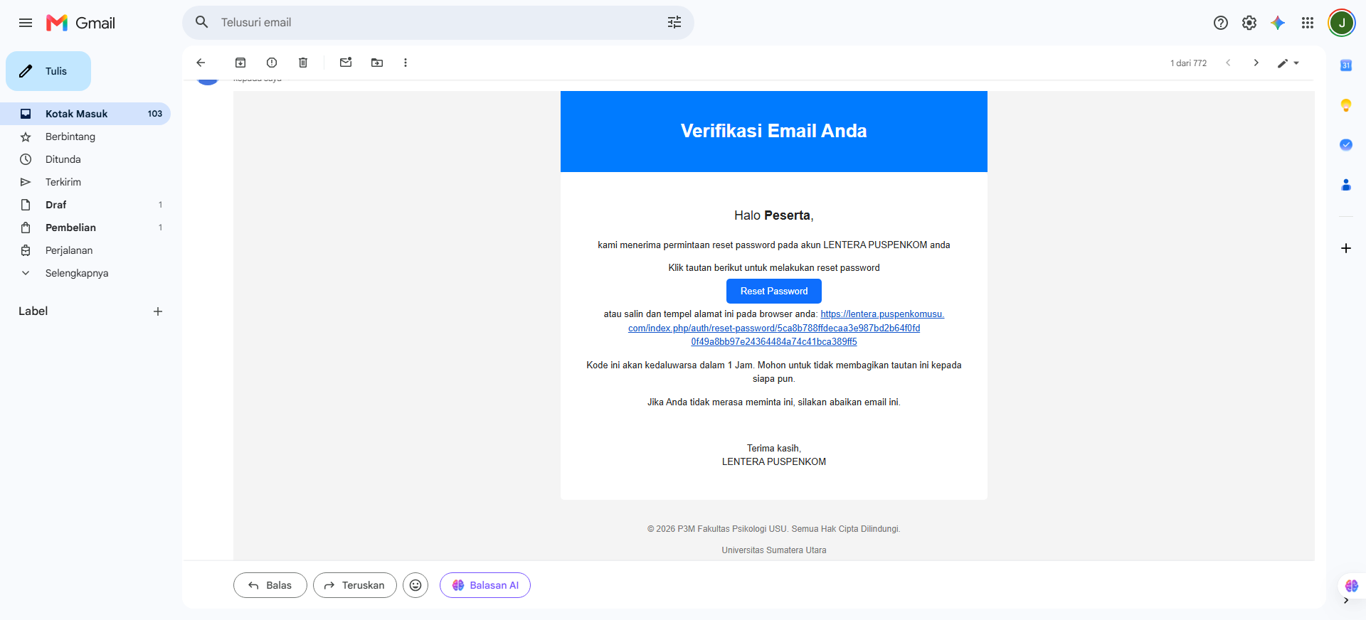 Email Reset Link